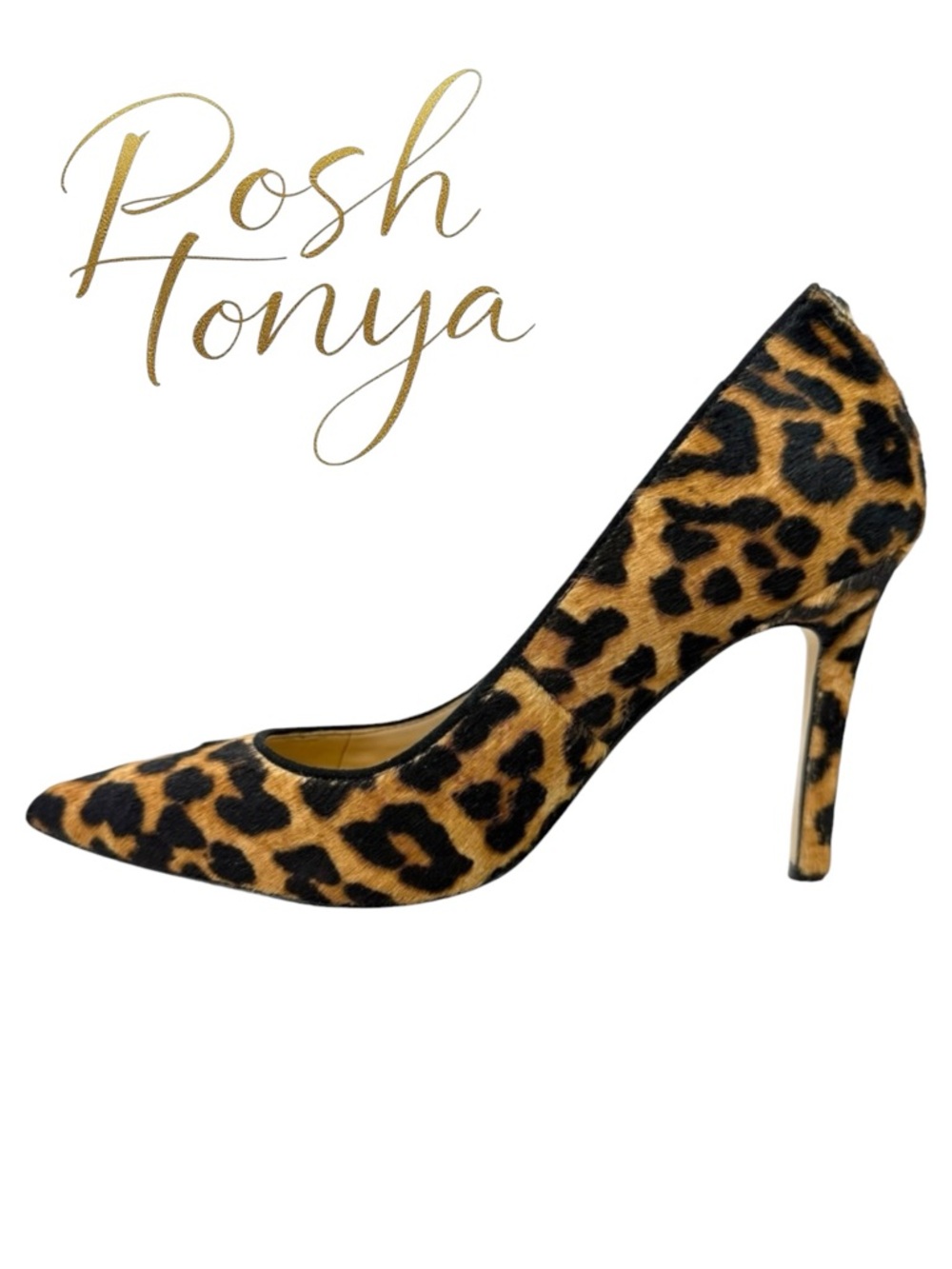 Sam Edelman Hazel Leopard Haircalf Pointed Toe Stiletto Heels Size 4.5 Mob Wife